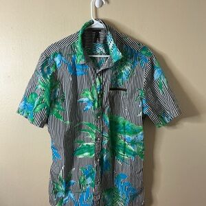 Striped Tropical Men's Casual Shirt